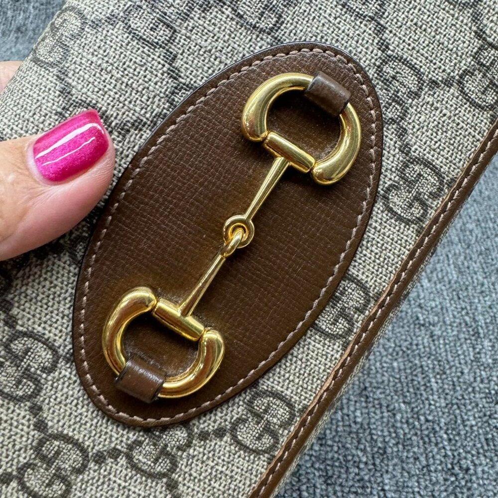 100% Authentic GUCCI Horsebit Chain Wallet Shoulder Bag - Picture 3 of 11